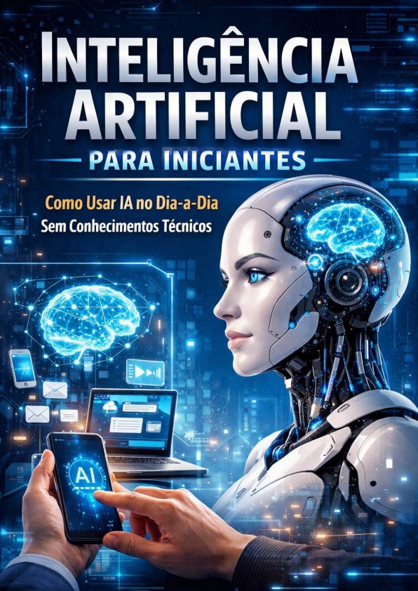 Capa: Inteligência Artificial para Iniciantes Como Usar IA no Dia-a-Dia Sem Conhecimentos Técnicos